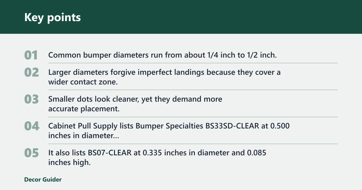 Key points: Which bumper size fits your cabinet?