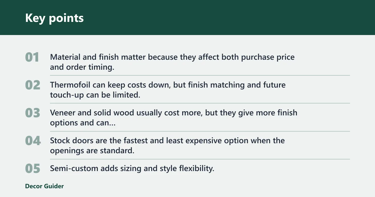 Key points: What drives the price of replacement?
