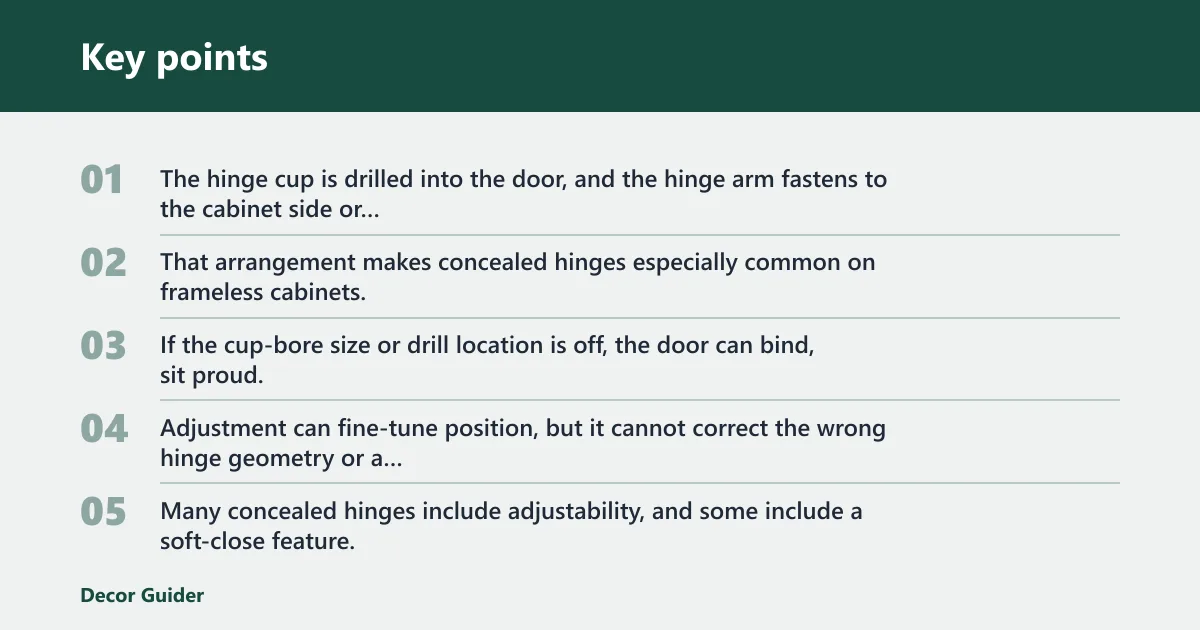 Key points: What is a concealed hinge?
