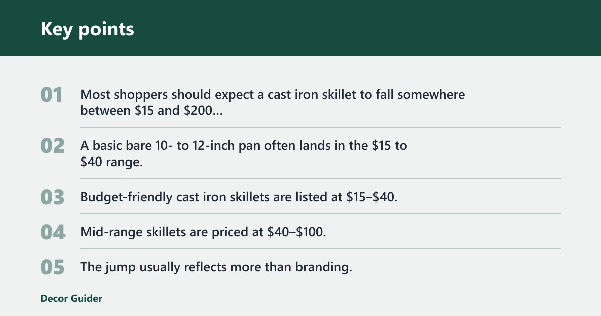 Key points: How much does a cast iron skillet cost?