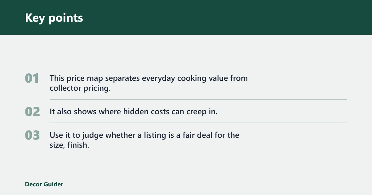 Key points: Cast iron skillet buying price map