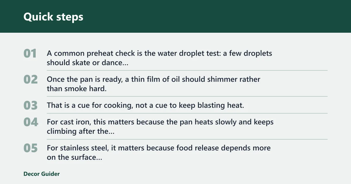 Quick steps: How do heat and preheating change the result?