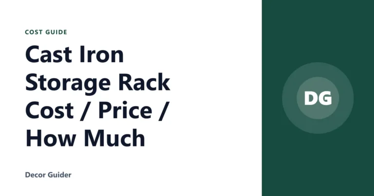 Cast Iron Storage Rack Cost / Price / How Much