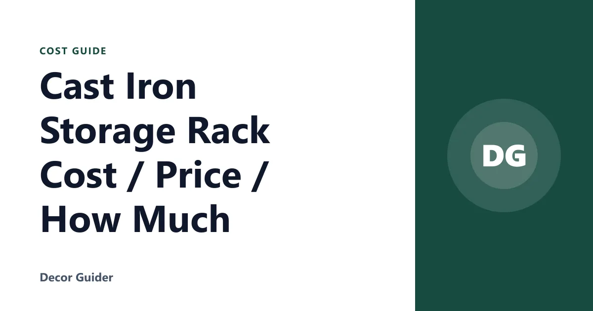 Cast Iron Storage Rack Cost / Price / How Much