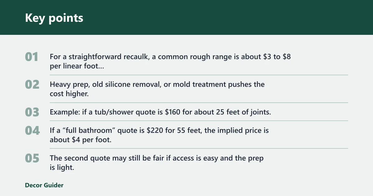 Key points: How much does caulking cost per foot?