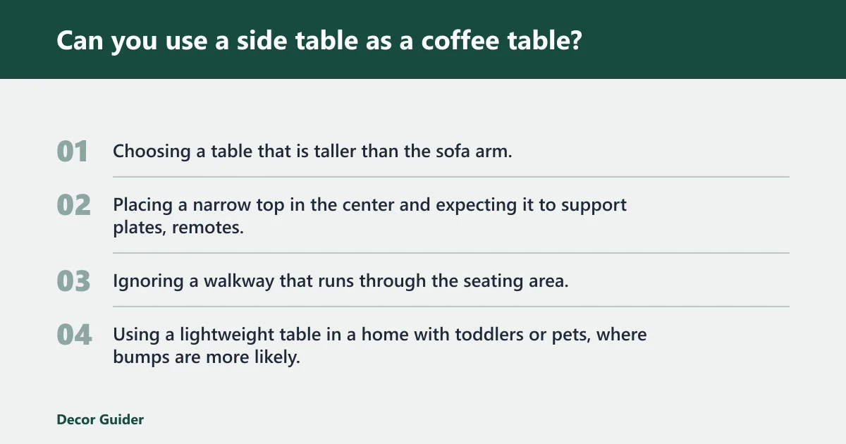 Steps: Can you use a side table as a coffee table?