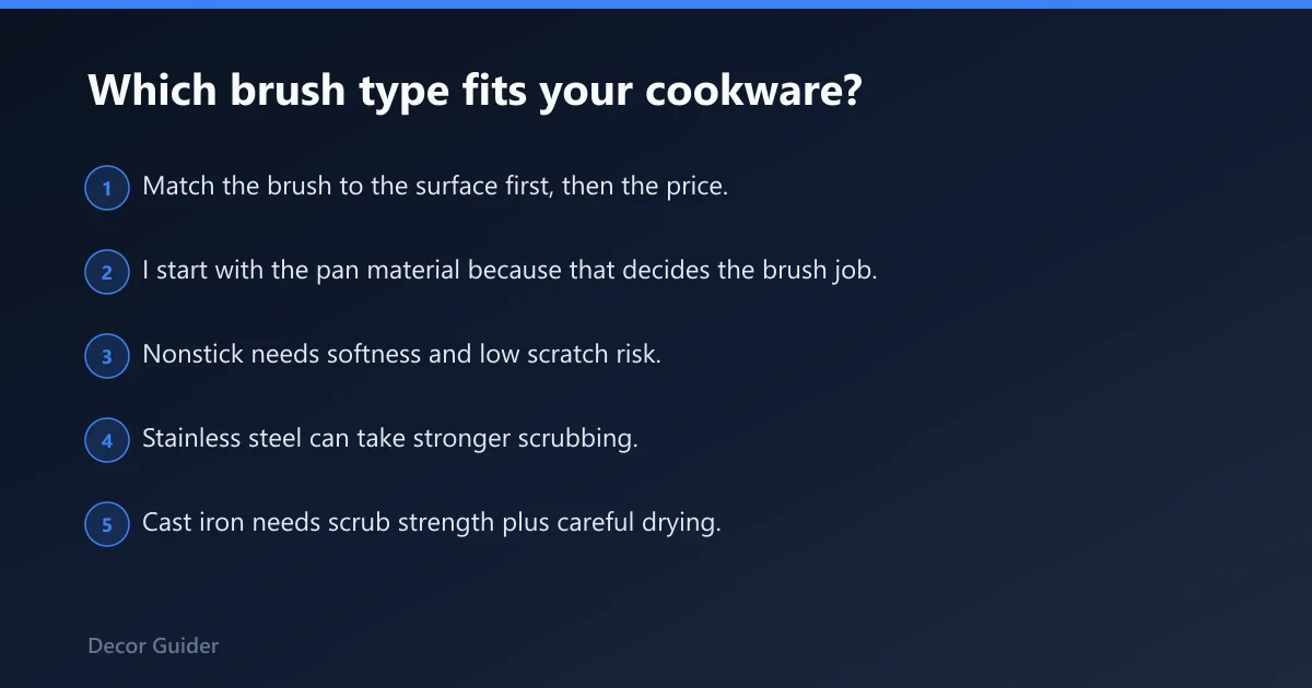 Steps: Which brush type fits your cookware?
