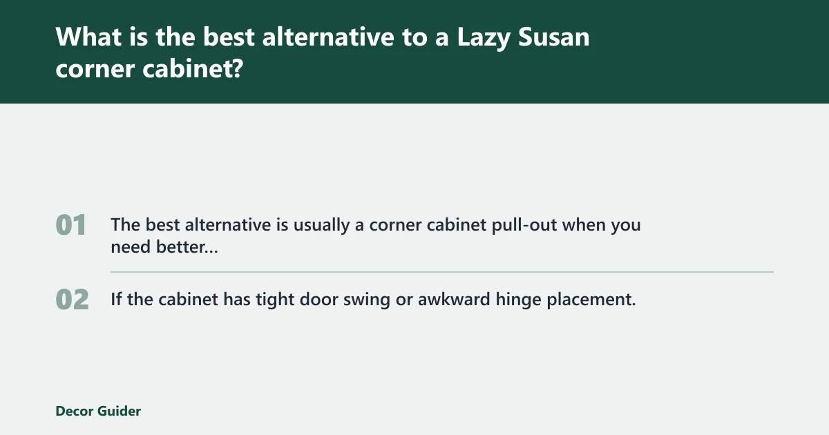 Steps: What is the best alternative to a Lazy Susan corner cabinet?