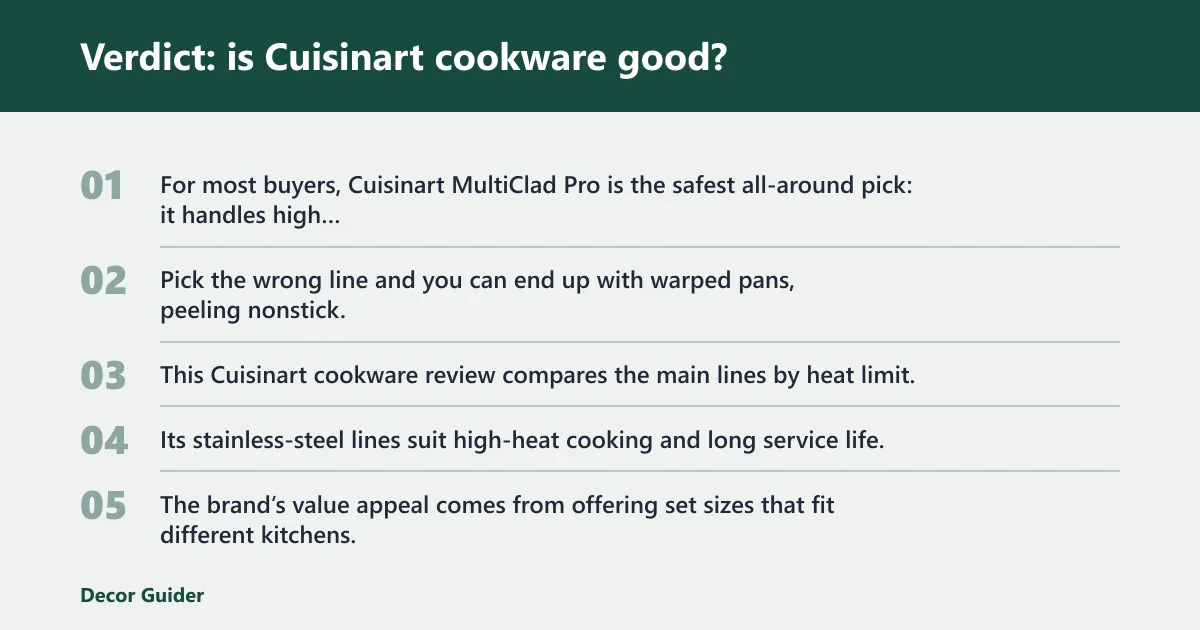 Steps: Verdict: is Cuisinart cookware good?