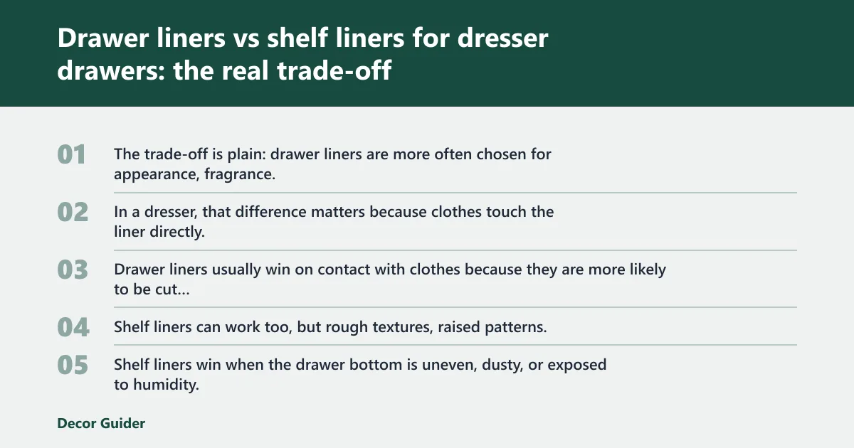 Steps: Drawer liners vs shelf liners for dresser drawers: the real trade-off
