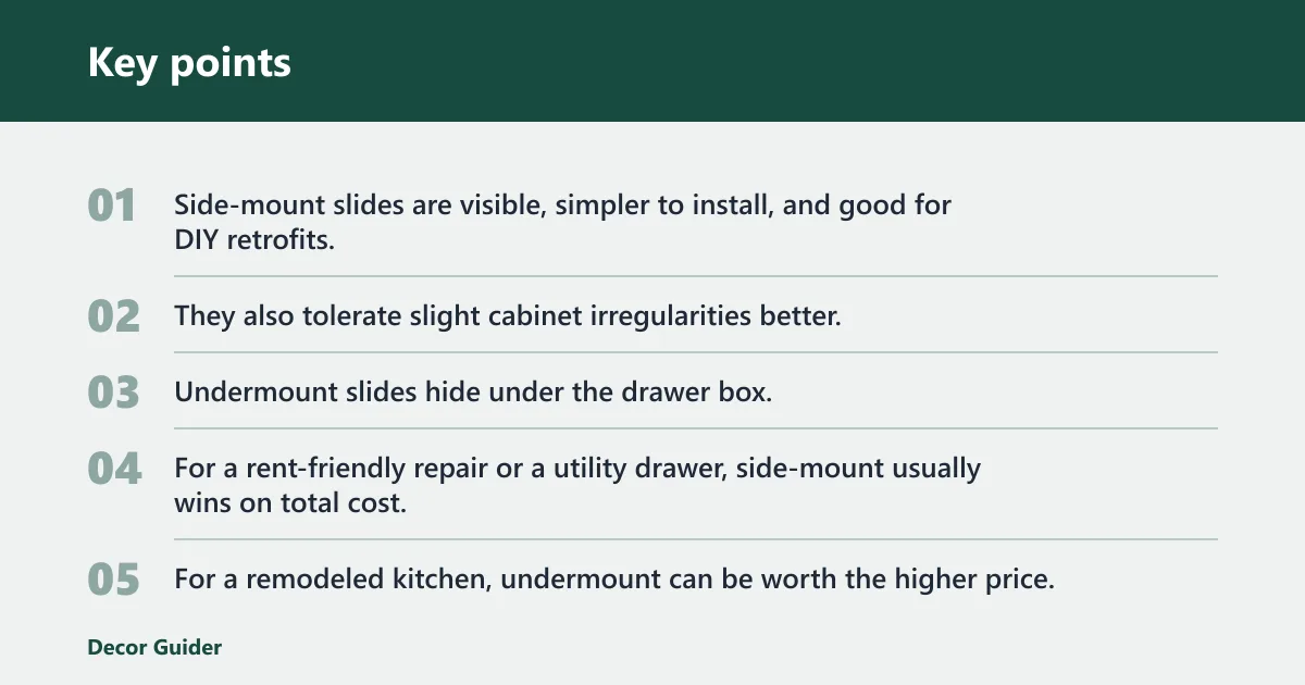 Key points: Which slide type costs the least over time?