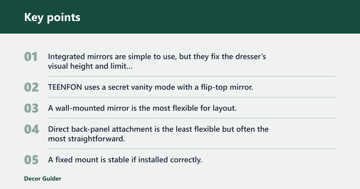 Key points: Mirror types and power features