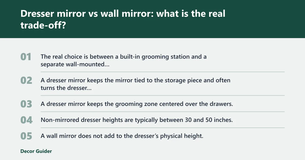 Steps: Dresser mirror vs wall mirror: what is the real trade-off?