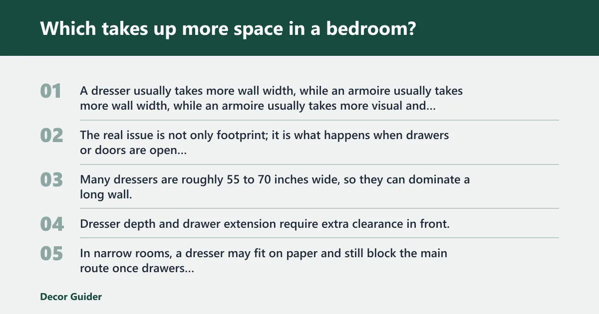 Steps: Which takes up more space in a bedroom?