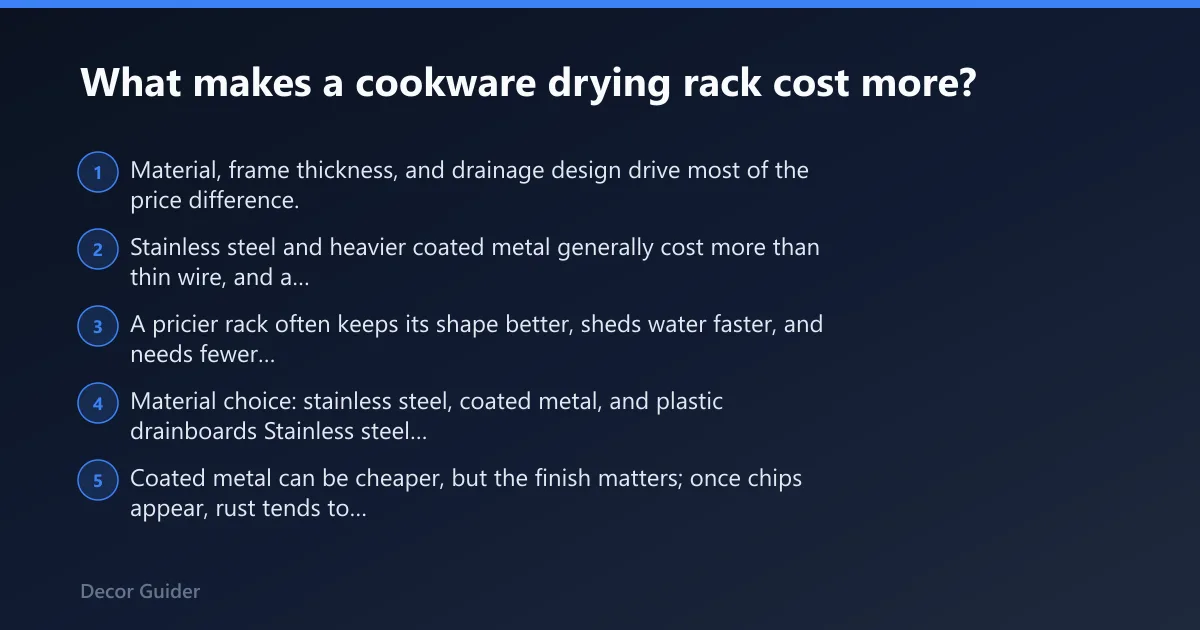 Steps: What makes a cookware drying rack cost more?