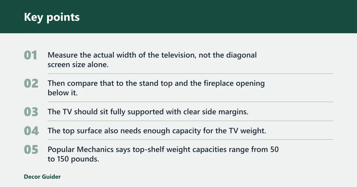Key points: What size fireplace TV stand do you need?