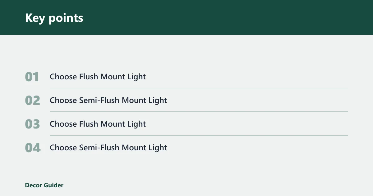 Key points: Choose Flush Mount Light if… / Choose Semi-Flush Mount Light if…