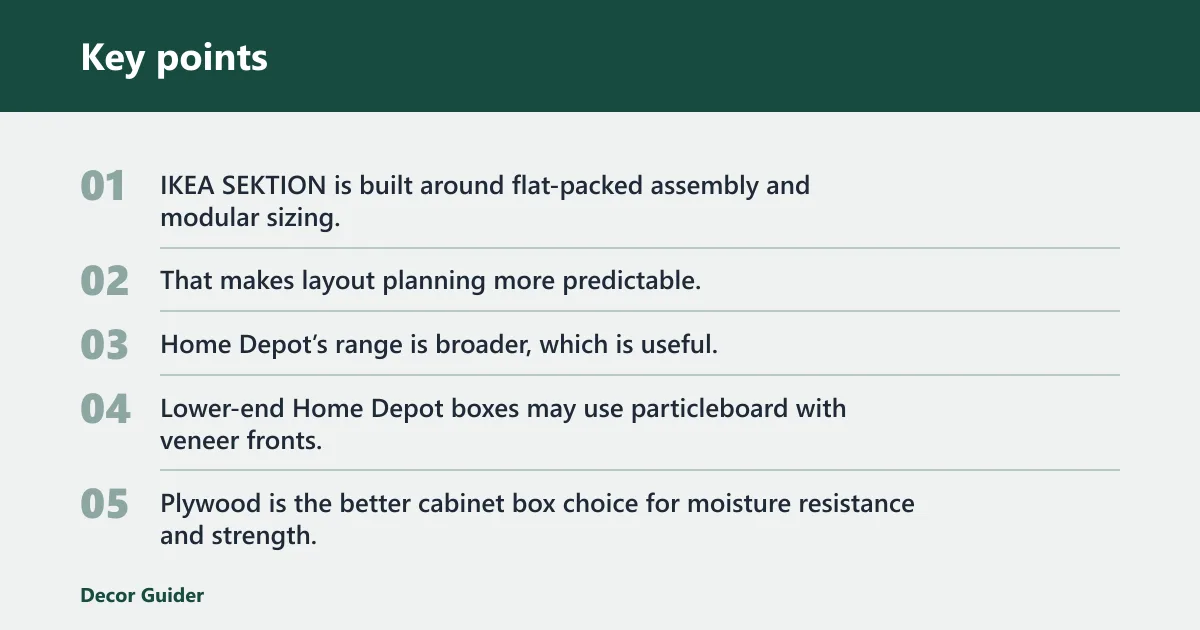 Key points: How do Home Depot cabinets compare to IKEA?