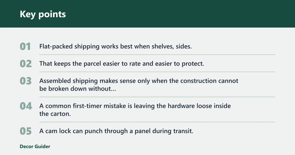 Key points: What a bookshelf should ship as