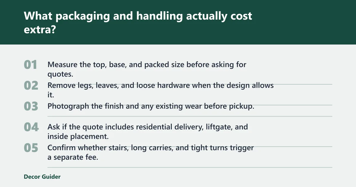 Steps: What packaging and handling actually cost extra?