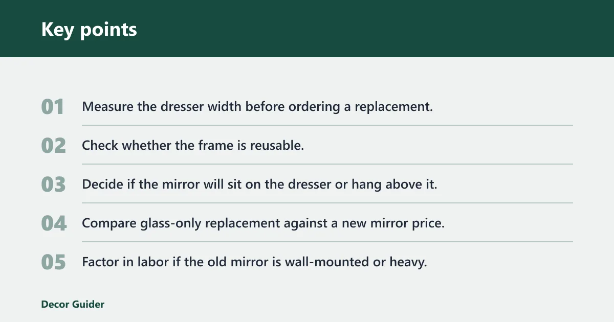Key points: What does mirror replacement cost?
