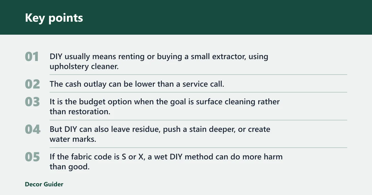 Key points: DIY vs professional cleaning