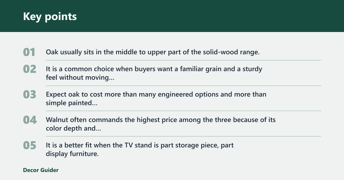 Key points: Which wood type changes the price most?