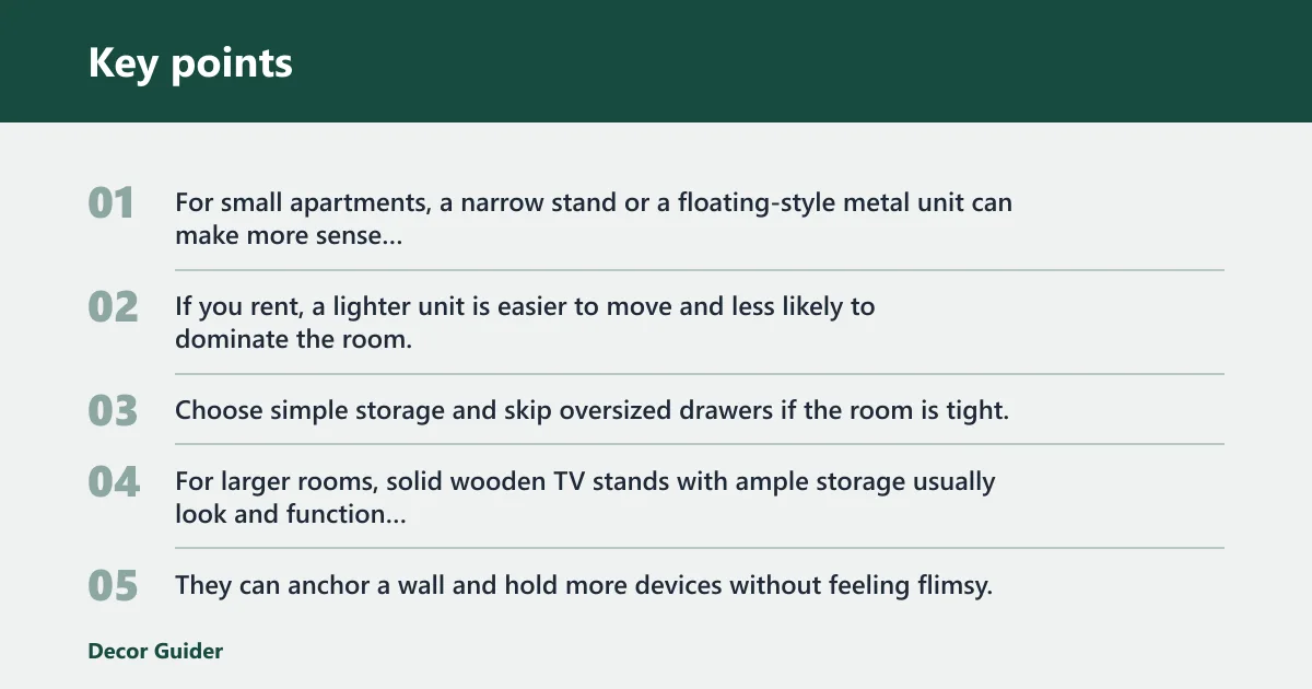 Key points: Room fit and buying choices