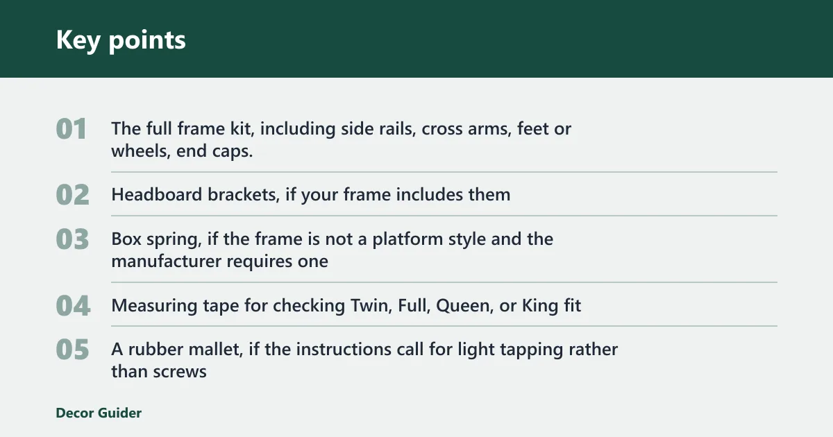 Key points: What you'll need