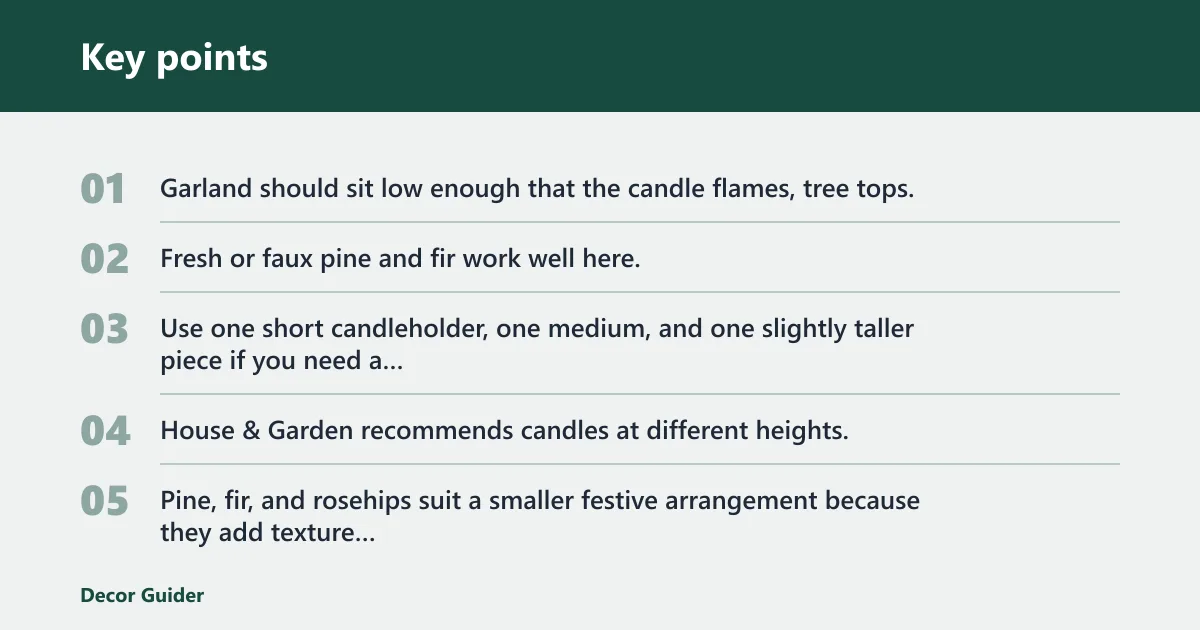 Key points: What is the best height balance for candles and greenery on a console table?