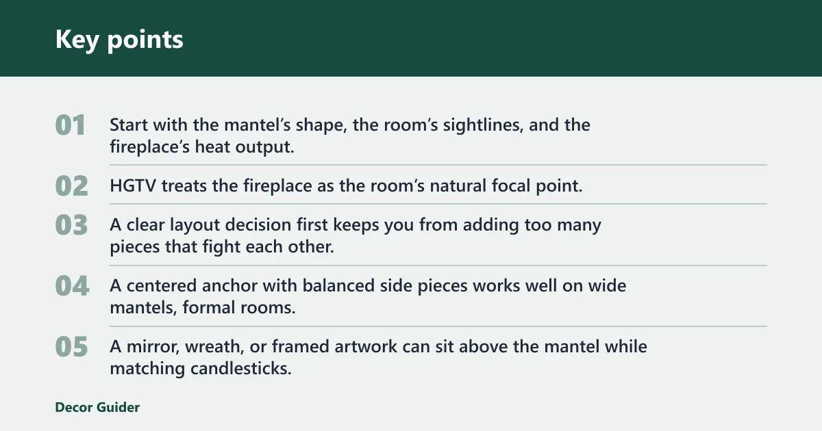 Key points: Choose your mantel layout first