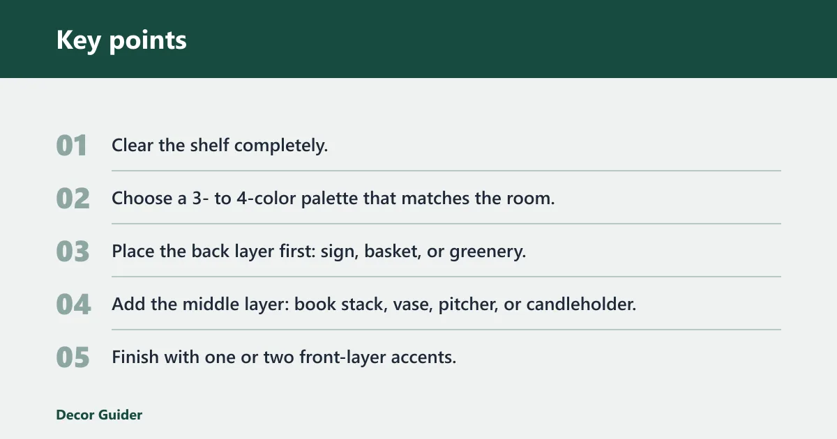 Key points: Avoid clutter and top-heavy displays