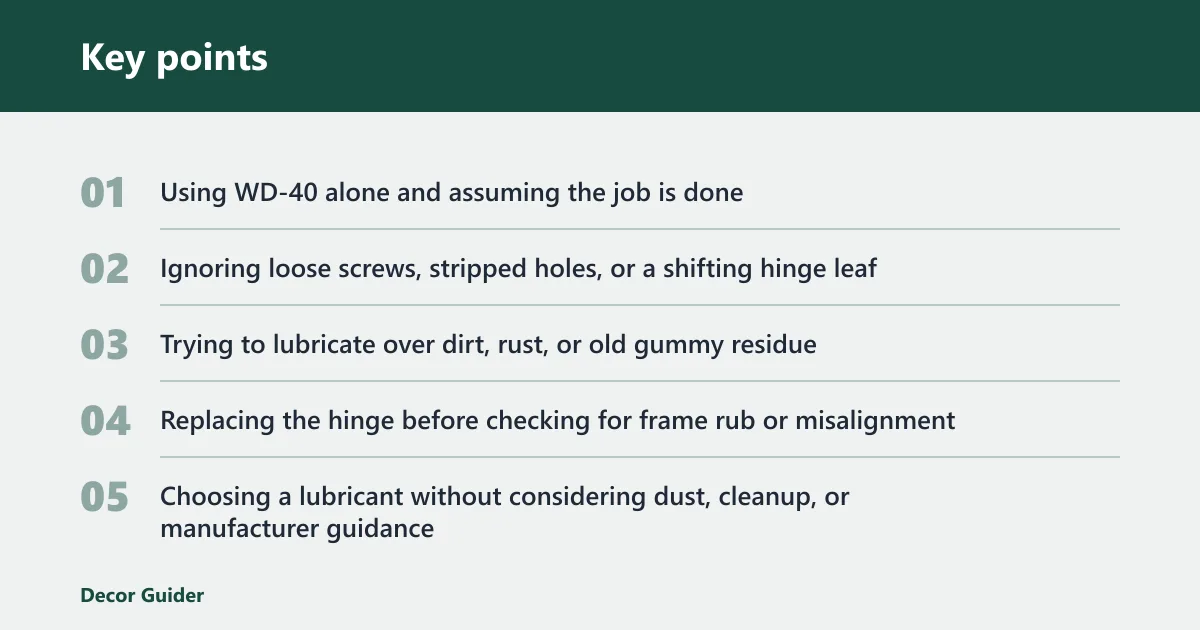 Key points: Common mistakes to avoid