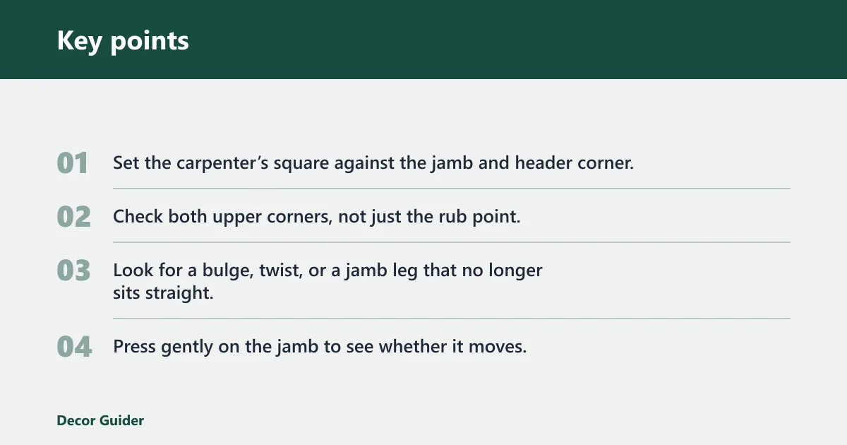 Key points: When is the problem the frame or jamb instead of the door?