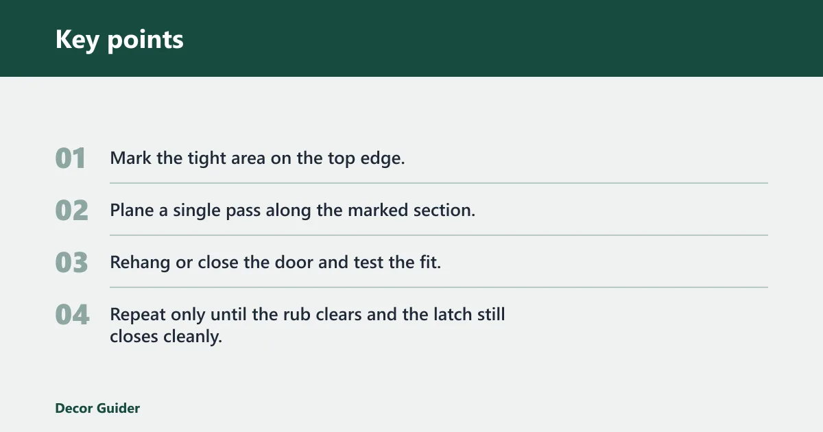 Key points: When to plane the door edge