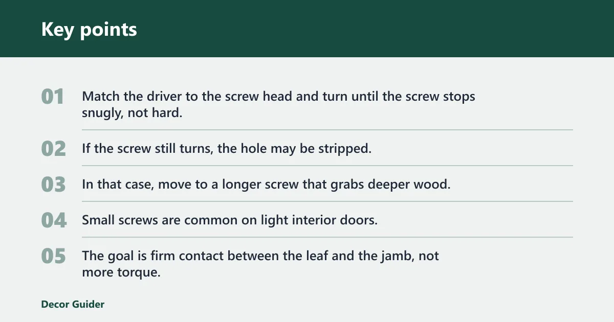 Key points: How do I stop a squeaky door hinge without taking the door off?