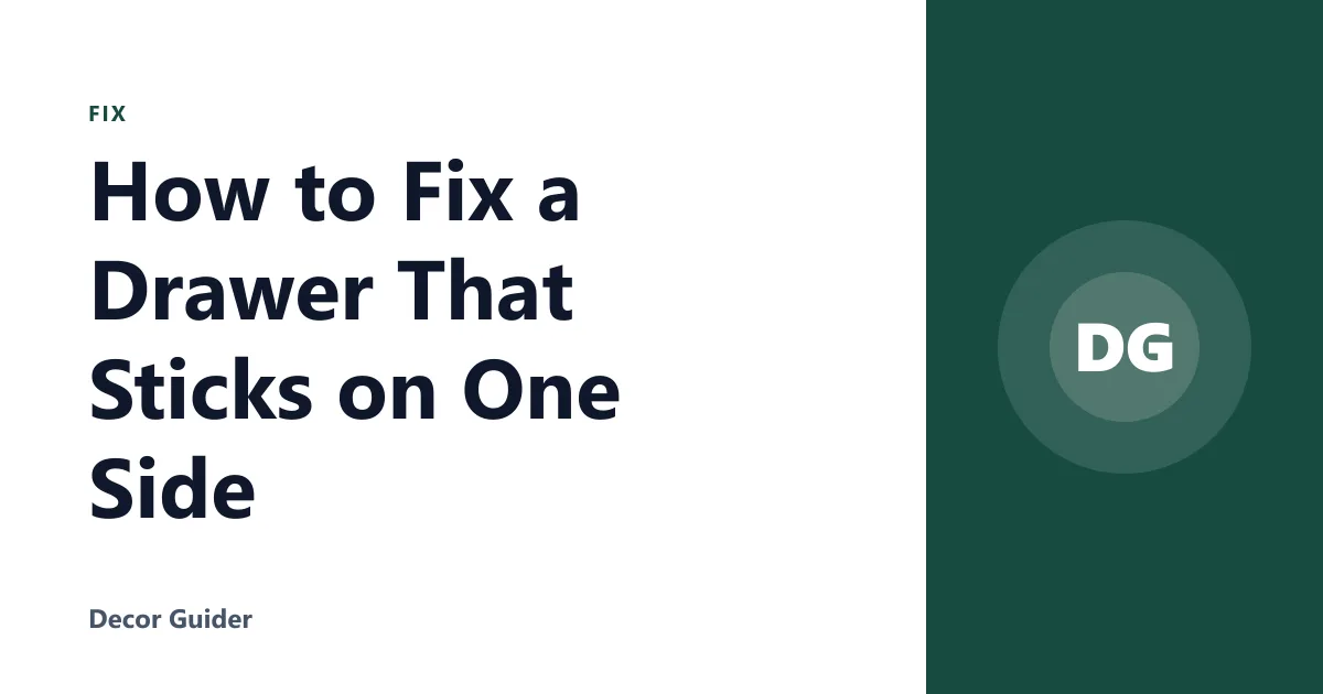 How to Fix a Drawer That Sticks on One Side