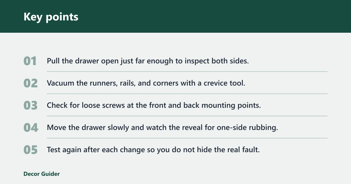 Key points: Drawer diagnosis matrix