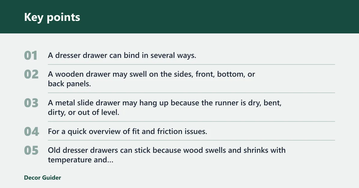 Key points: Why is the drawer stuck?