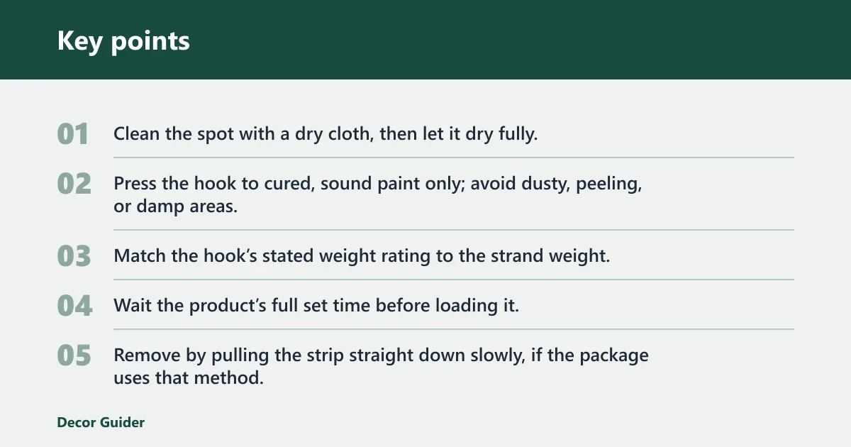Key points: How do you hang lights without damaging walls?