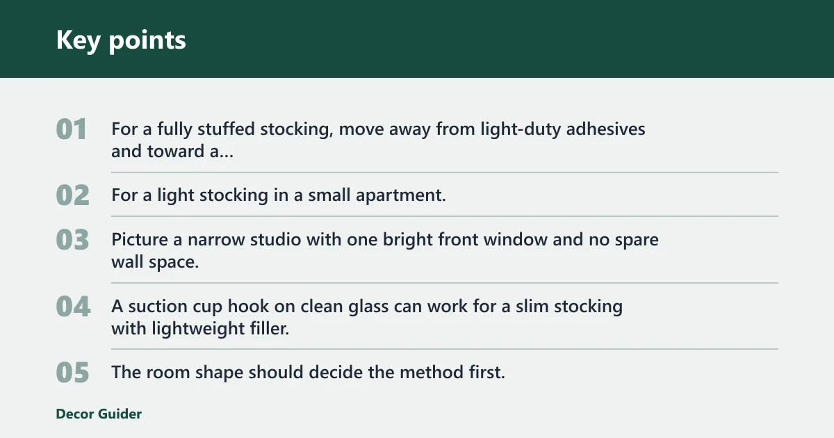 Key points: Stocking hanging decision table
