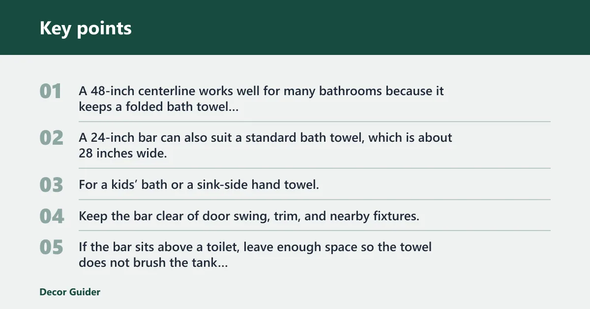 Key points: Choose the right towel bar height
