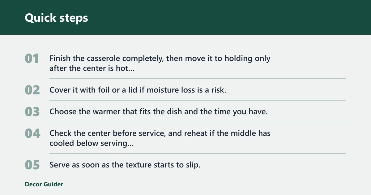 Quick steps: Keep it warm step by step