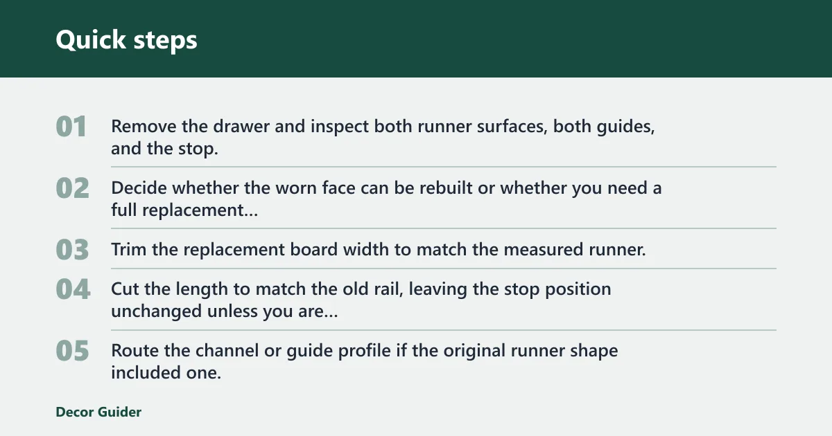 Quick steps: How do you replace the drawer runner?