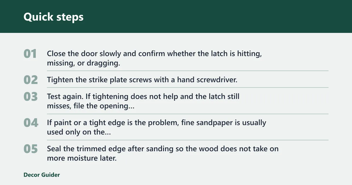 Quick steps: How do I fix latch and edge binding?
