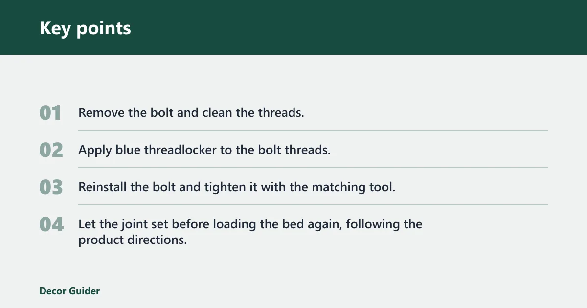 Key points: How do you stop it from loosening again?