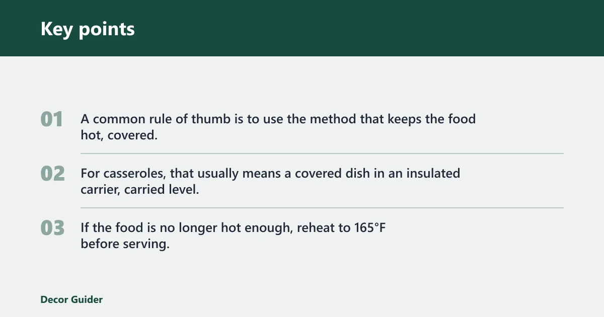 Key points: What is the best way to transport hot food safely?