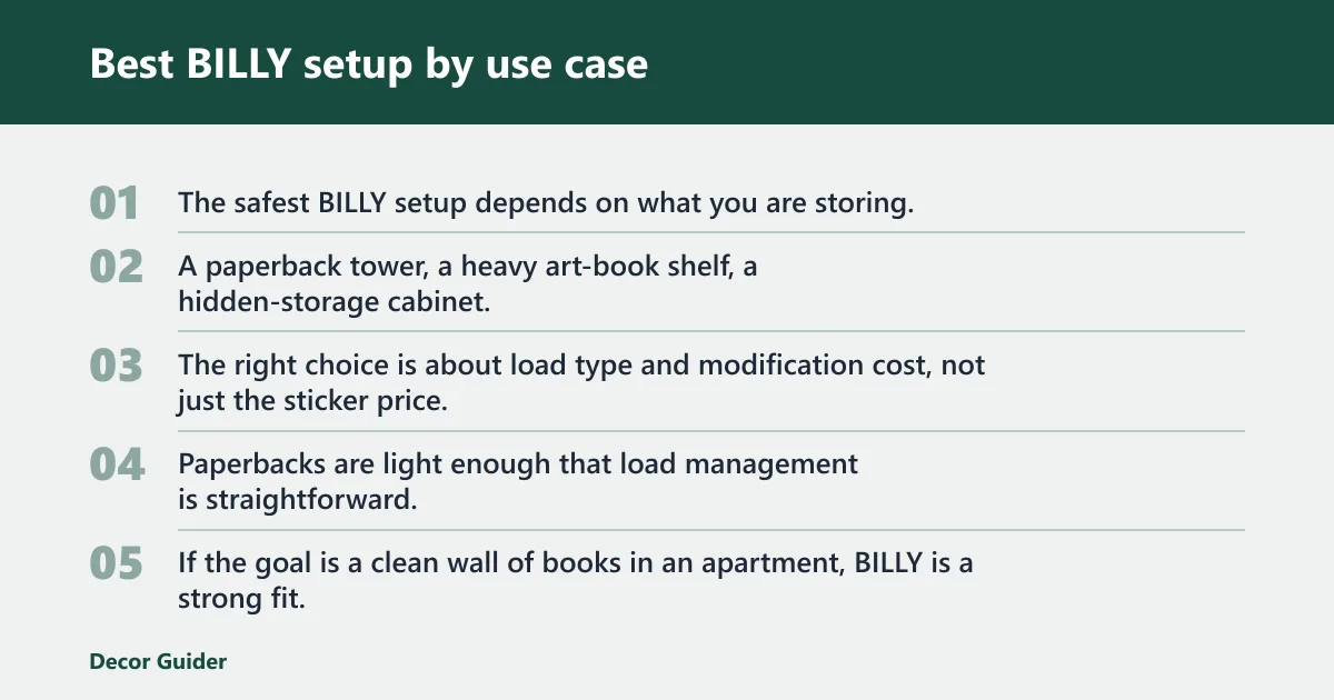 Steps: Best BILLY setup by use case