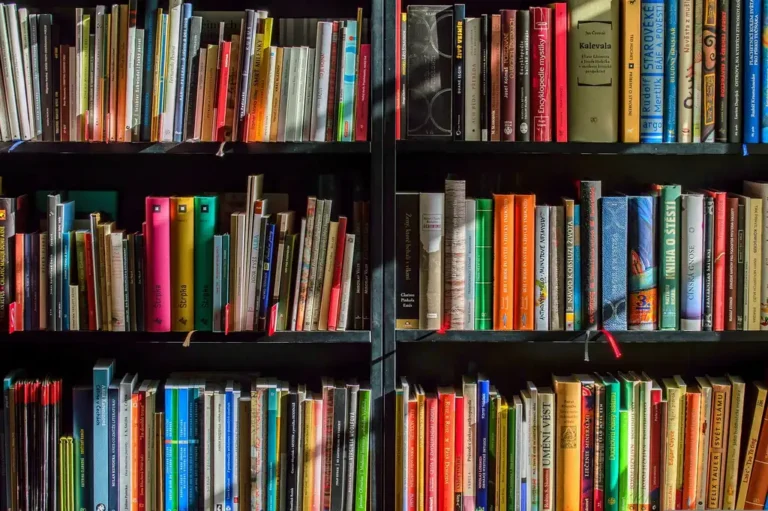 KALLAX shelf used for books, vinyl records, bins, and board games in a bright living room