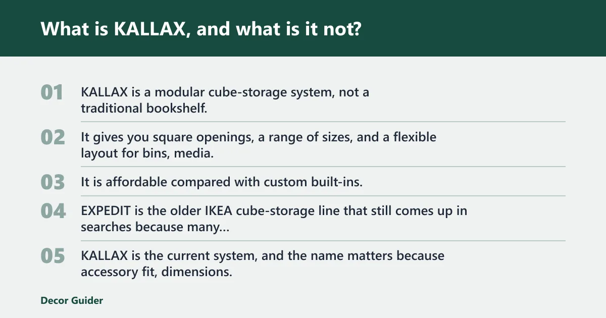 Steps: What is KALLAX, and what is it not?